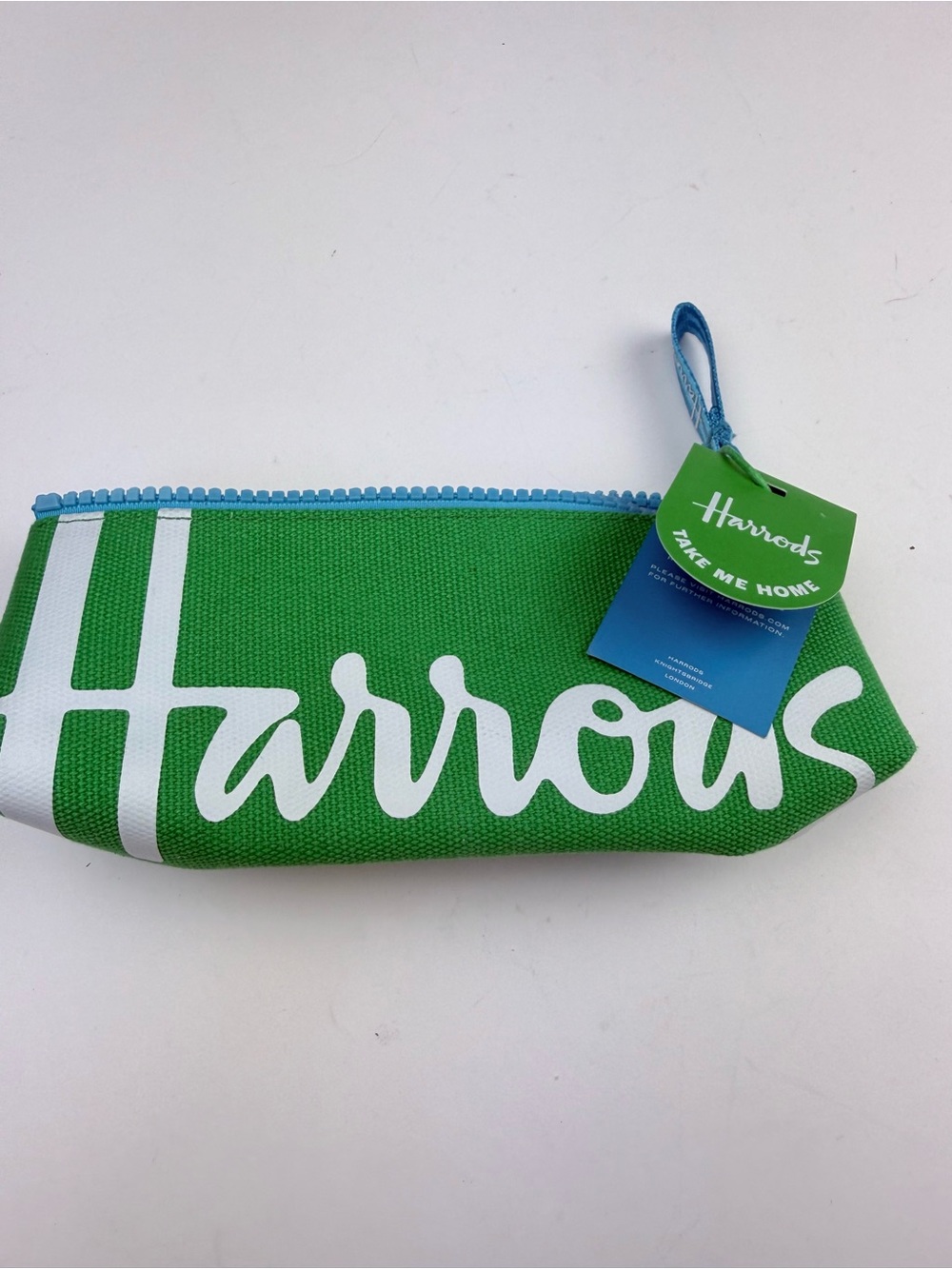 Harrods Green Canvas Pouch case